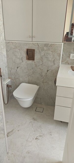 Bathroom in 3 BHK Apartment at Hubtown 25 South, Prabhadevi – for Rent