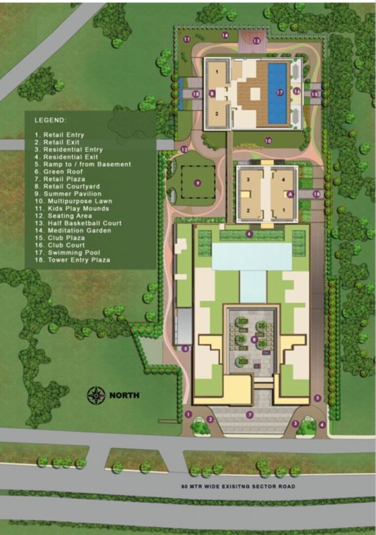 Master Plan, conscient-hines-elevate-reserve 3 Bedroom 2750 Sq.Ft. Apartment In Sector 62 Gurgaon 9939330