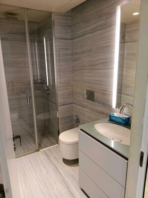 Bathroom in 3 BHK Apartment at Lodha The World Towers World One Tier 2, Worli – for Rent