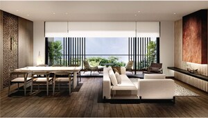 Living Room in 3.5 BHK Apartment at Krisumi Waterside Residences, Sector 36a – for Sale