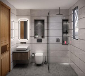 Attached Bathroom in 4 BHK Builder Floor at BPTP Amstoria, Sector 102 – for Sale