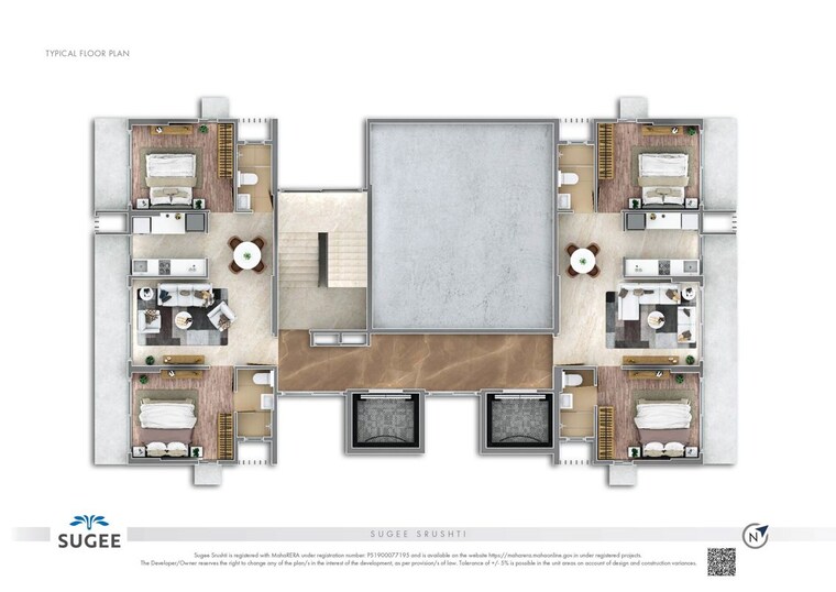 Floor Plan, sugee-srushti 2 Bedroom 667 Sq.Ft. Apartment In Dadar East Mumbai 9939898