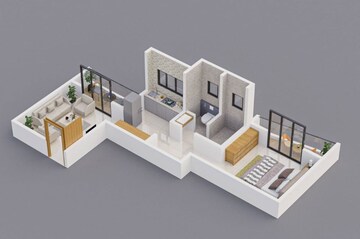 Floor Plan in 1 BHK Apartment at BU Bhandari Vaastu Viva, Wakad – for Rent