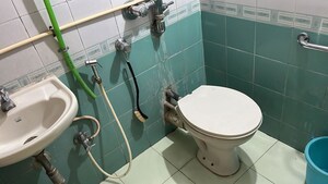 Bathroom in 2 BHK Apartment at Tulsidham Complex, Kapur Bawdi – for Rent