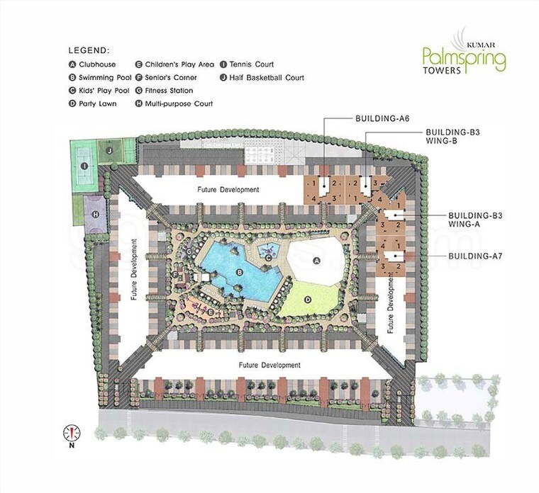 Master Plan, kumar-palmspring-towers 2 Bedroom 1125 Sq.Ft. Apartment In Undri Pune 9943536