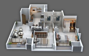 Floor Plan in 2 BHK Apartment at Vyom Avinea, Hadapsar – for Sale