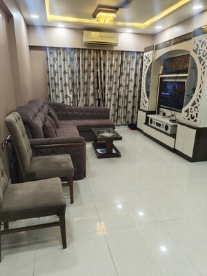 Living Room in 3 BHK Apartment at The Wadhwa Solitaire, Kolshet Road – for Sale