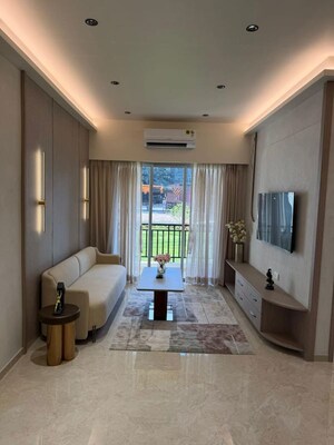 Living Room in 3 BHK Apartment at One Hiranandani Park, Ghodbunder Road – for Rent