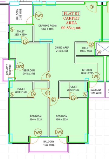 3 BHK Apartment – Map Location View at Sanjar Gold, Vrindavan Yojna - for Sale