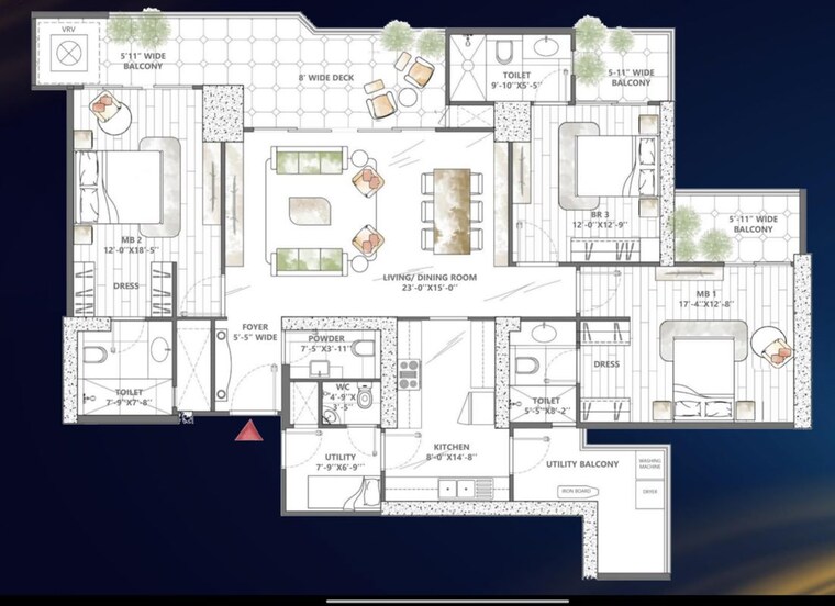 Floor Plan, smart-world-sky-arc 4 Bedroom 3270 Sq.Ft. Apartment In Sector 69 Gurgaon 9947645