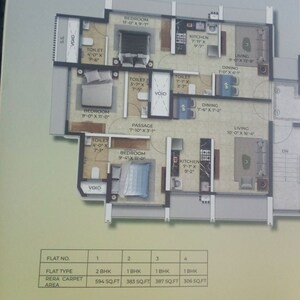 Floor Plan in 1 BHK Apartment at Sahakar Ved, Goregaon West – for Sale