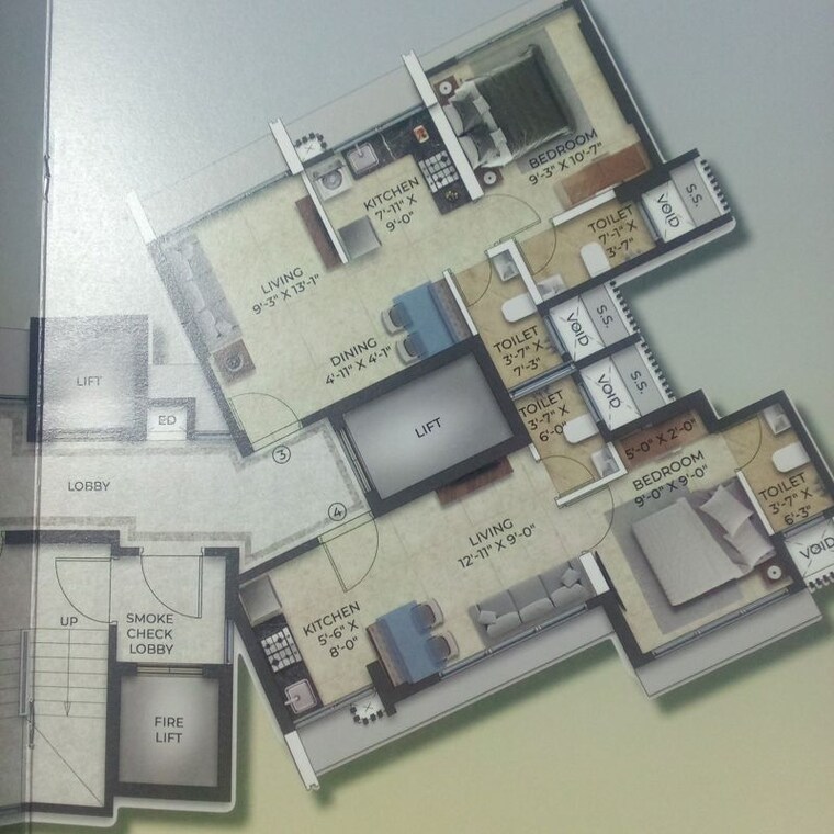 Floor Plan, sahakar-ved 1 Bedroom 383 Sq.Ft. Apartment In Goregaon West Mumbai 9947728
