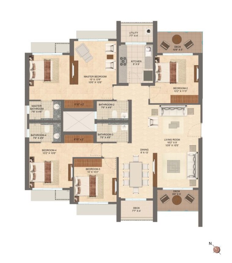 Floor Plan, lodha-vista 2 Bedroom 670 Sq.Ft. Apartment In Lower Parel Mumbai 9948093