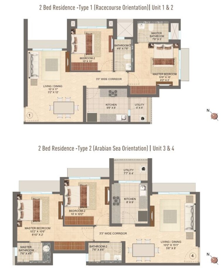 Floor Plan, lodha-vista 3 Bedroom 1360 Sq.Ft. Apartment In Lower Parel Mumbai 9948117