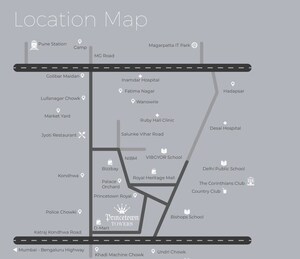 2 BHK Apartment – Map Location View at Kumar Palmspring Towers, Undri - for Sale