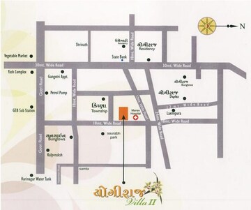 2 BHK Apartment – Map Location View at Yogiraj Villa 2, Gotri - for Sale