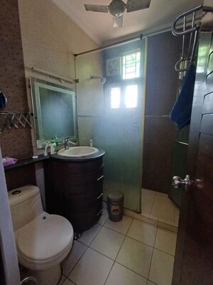Bathroom in 2 BHK Builder Floor at Nehru Enclave – for Rent
