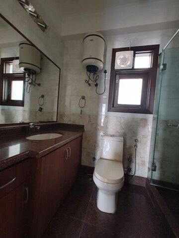 Bathroom in 3 BHK Builder Floor at Nehru Enclave – for Rent