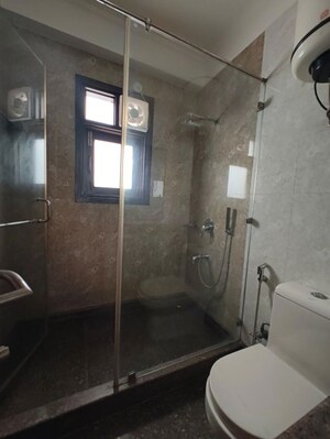 Bathroom in 3 BHK Builder Floor at Nehru Enclave – for Rent