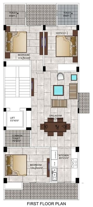 Floor Plan in 3 BHK Builder Floor at BPTP District 3, Sector 85 – for Sale