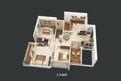 2.5 BHK + Study Room Apartment For Sale in Legacy Liva