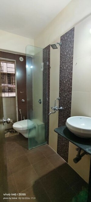Bathroom in 2 BHK Apartment at VR Bhoomi Acres F Wing, Ghodbunder Road – for Rent