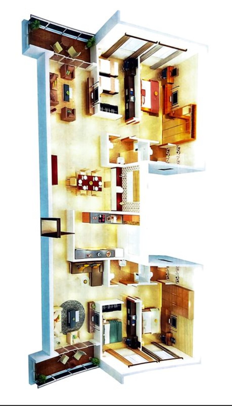 Floor Plan, kumar-palmspring-towers 2 Bedroom 823 Sq.Ft. Apartment In Undri Pune 9952284