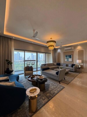 Living Room in 4 BHK Apartment at Lodha The World Towers World One Tier 2, Worli – for Sale