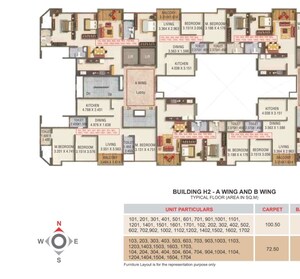 Floor Plan in 3 BHK Apartment at Kumar Prithvi, Kondhwa – for Sale