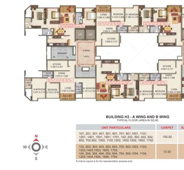 Floor Plan in 3 BHK Apartment at Kumar Prithvi, Kondhwa – for Sale