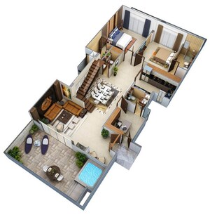 Floor Plan in 5 BHK Apartment at Uchdpl Veridia Oakwood Enclave, Wave City – for Sale