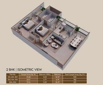 Floor Plan in 3 BHK Apartment at Chandragan Dhankawadi , Dhankawadi – for Sale