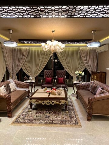 Living Room in 3.5 BHK Apartment at Palace Orchard, Sadashiva Nagar – for Rent