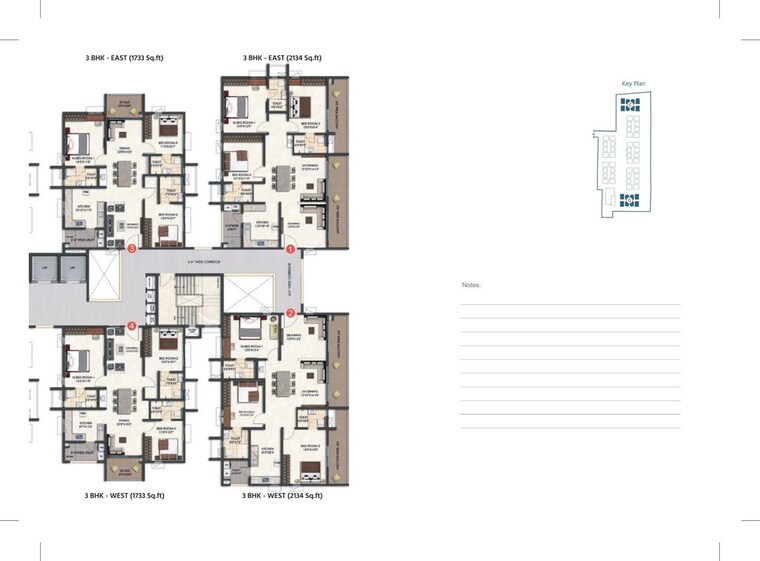 Floor Plan, tridasa-rise 3 Bedroom 2751 Sq.Ft. Apartment In Serilingampally Hyderabad 9954892