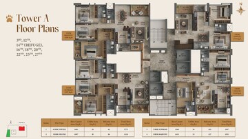 Floor Plan in 4 BHK Apartment at Market Yard – for Sale
