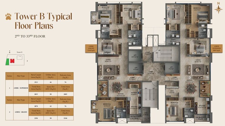 Floor Plan, market yard 4 Bedroom 2248 Sq.Ft. Apartment In Market Yard Pune 9955856