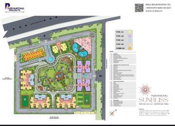 Master Plan in 3 BHK Apartment at Purvanchal Sunbliss, Sector 22d Yamuna Expressway – for Sale