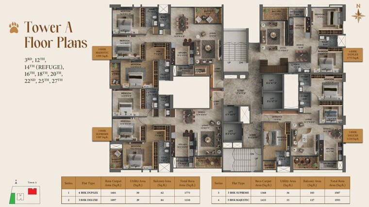 Floor Plan, market yard 4 Bedroom 1773 Sq.Ft. Apartment In Market Yard Pune 9956259