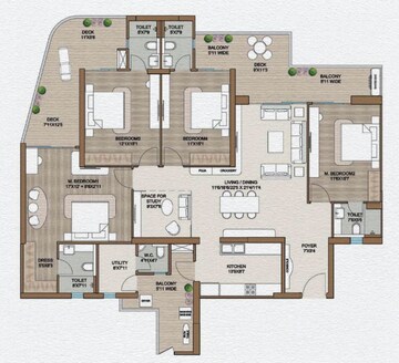 Floor Plan in 3.5 BHK Apartment at Smart World One DXP, Sector 113 – for Sale