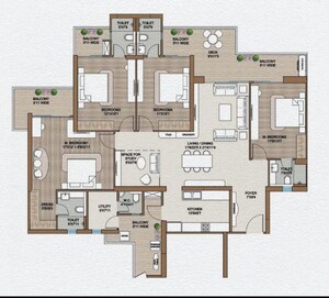 Floor Plan in 3.5 BHK Apartment at Smart World One DXP, Sector 113 – for Sale