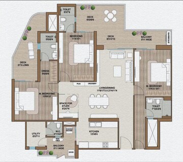 Floor Plan in 4 BHK Apartment at Smart World One DXP, Sector 113 – for Sale