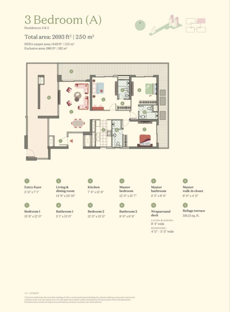 Floor Plan, max-estate-361 3 Bedroom 2693 Sq.Ft. Apartment In Sector 36a Gurgaon 9956459