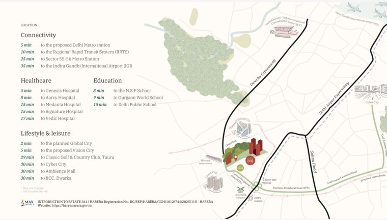 Map Location, max-estate-361 3 Bedroom 2693 Sq.Ft. Apartment In Sector 36a Gurgaon 9956459