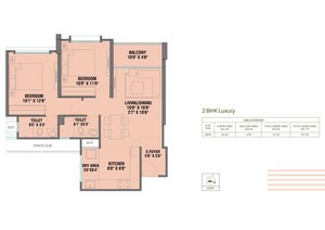 Floor Plan in 2 BHK Apartment at Global Inspira, Hinjewadi – for Sale