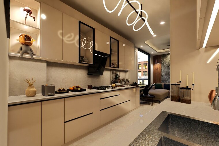 Kitchen, ansal-api-versalia 4 Bedroom 2970 Sq.Ft. Builder Floor In Sector 67a Gurgaon 9956545