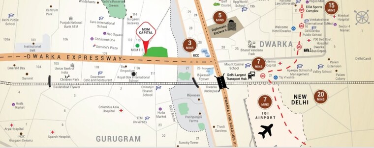 Map Location, m3m-capital 2.5 Bedroom 1330 Sq.Ft. Apartment In Sector 113 Gurgaon 9956611