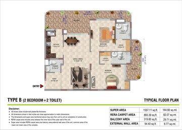 Floor Plan in 2 BHK Apartment at Kanpur Road – for Sale