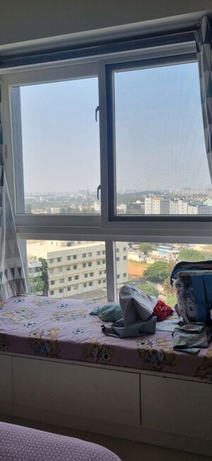 Living Room in 3 BHK Apartment at DS Max Skycity, Thanisandra – for Rent