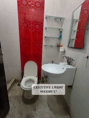 Bathroom in 3 BHK Builder Floor at Greater Kailash I – for Rent