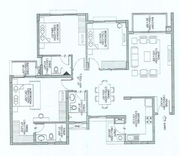 Floor Plan in 3 BHK Apartment at Godrej Eternity, Kanakapura Road – for Rent